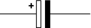 polarised capacitor symbol