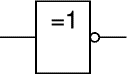 NOT gate IEC symbol